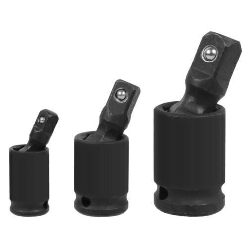 3Pcs Impact Universal Joint Socket Swivel Set 1/4" 3/8" 1/2" Drive Socket Tools