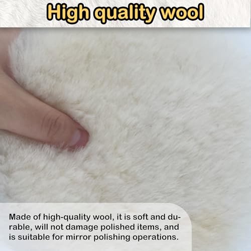 Wool Buffing Pads 6 Inch, 2 Pack Wool Buffing Pads with Hook & Loop Backing