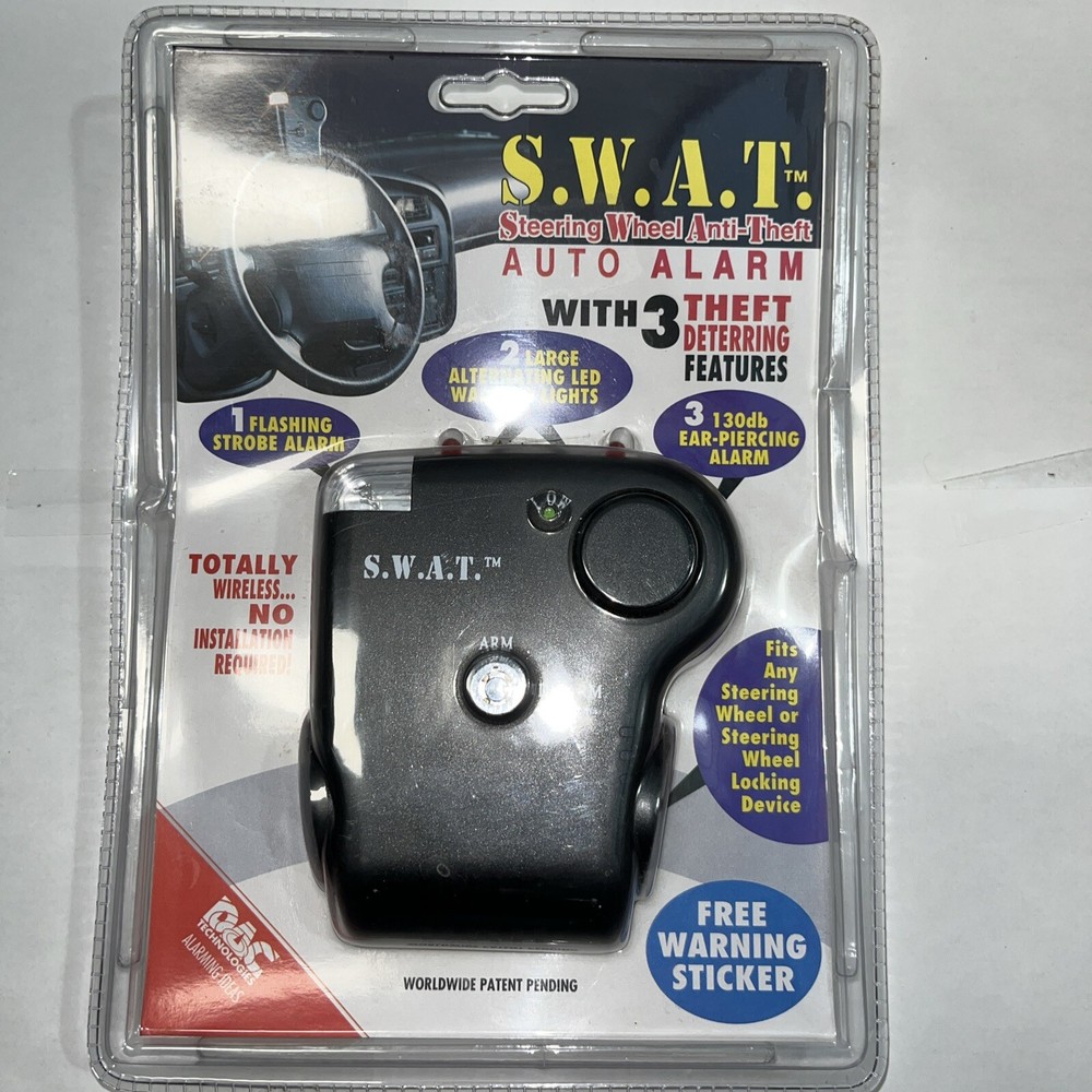 S.W.A.T. Steering Wheel AntiTheft Auto Alarm With 3 Theft Deterring Features-S
