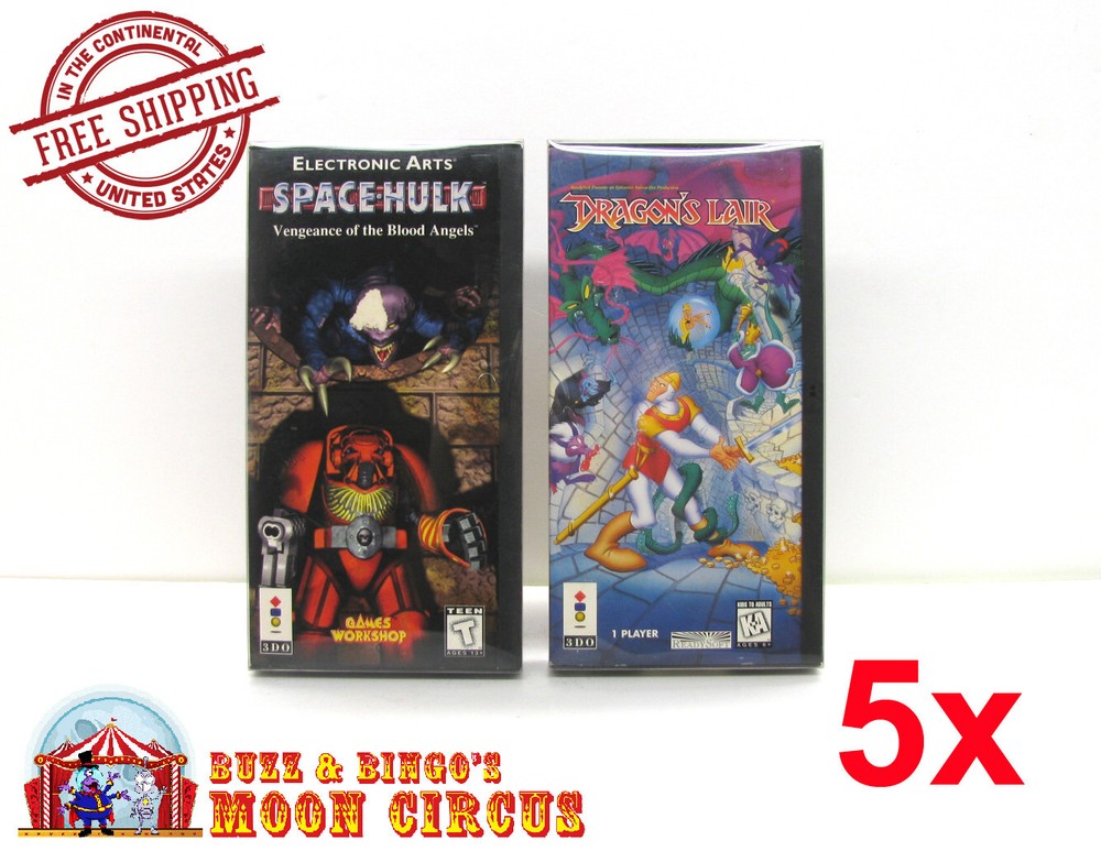 5x PANASONIC 3DO CIB SNAPBACK STYLE CASE (SIZE A)-CLEAR PROTECTIVE BOX PROTECTOR