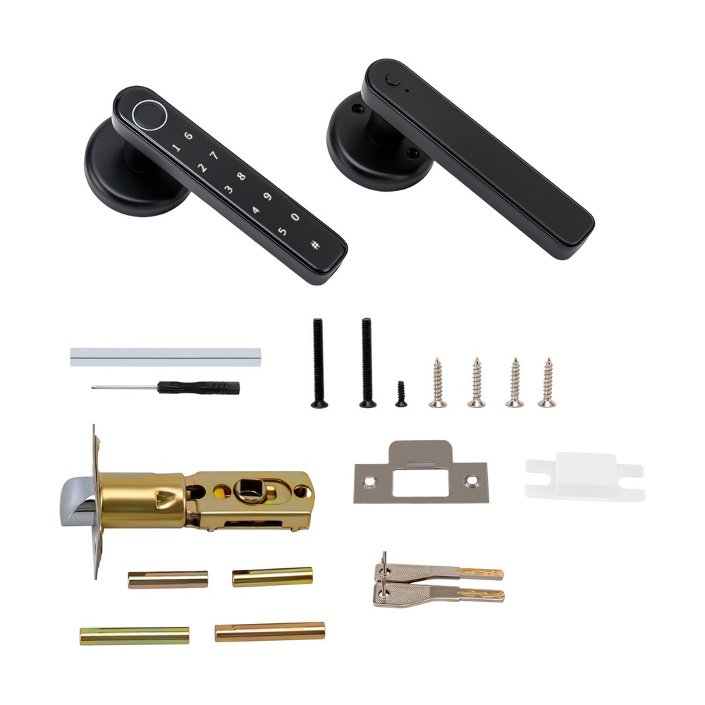 Electronic Handle Door Lock Fingerprint Biometric Smart Digital Keypad Code Lock
