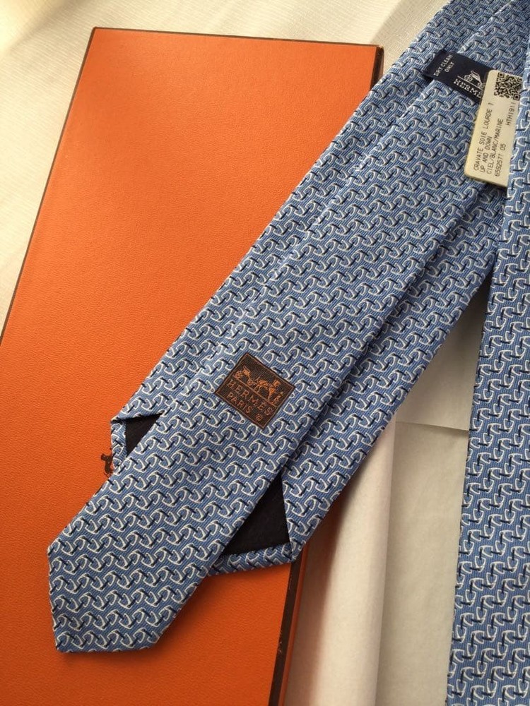 HERMES Tie Light Blue
