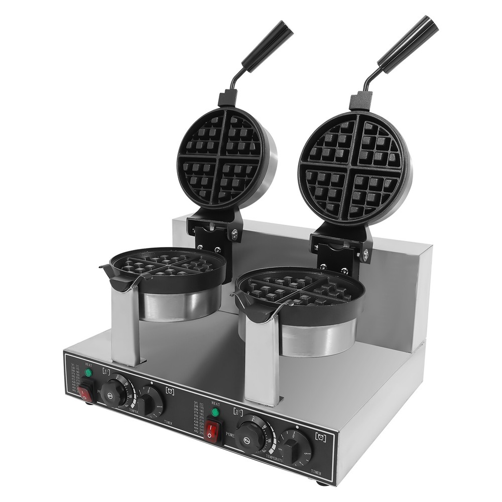 Double Head Waffle Maker Electric Digital Muffin Baker Waffle Making Machine