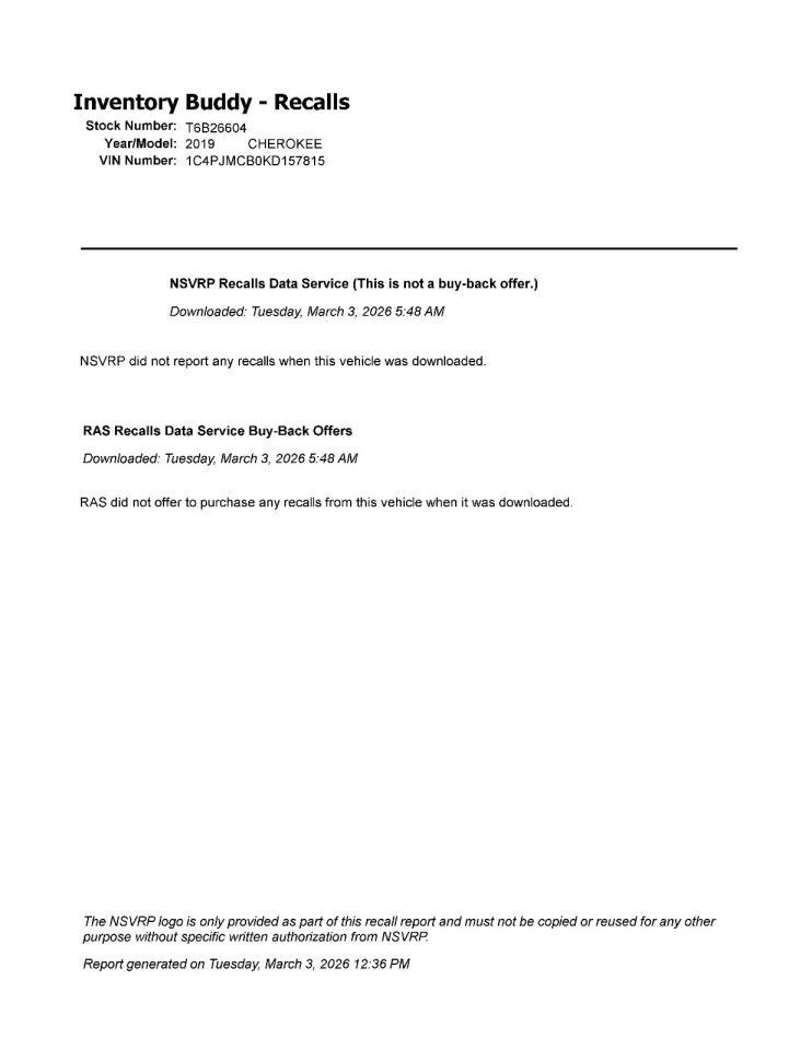 CHEROKEE 2019 Transmission Shift 1012824