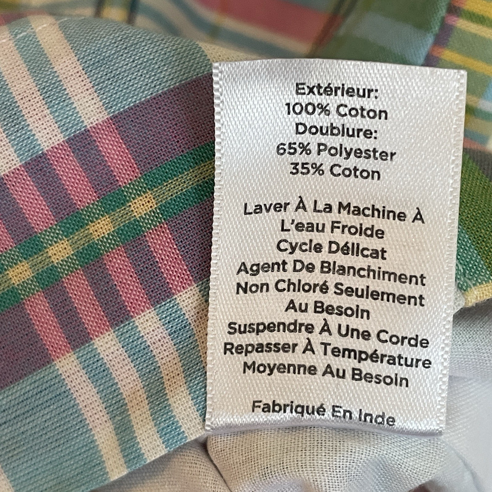 Talbots Madras Plaid Patchwork Skirt Sz 6, Pink Green Blue Pastels, Lined, Zip