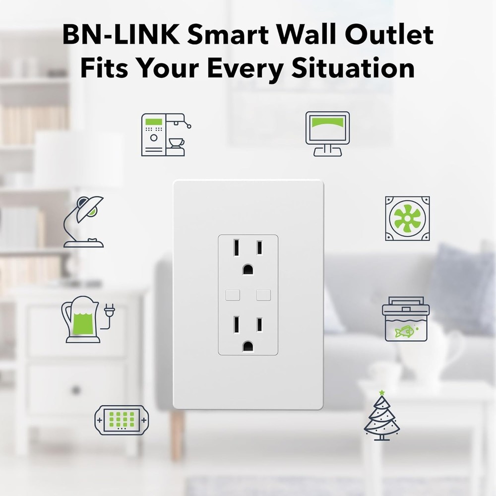 Voice-Controlled Smart Outlet Switch with Timer – Compatible with Alexa & Google