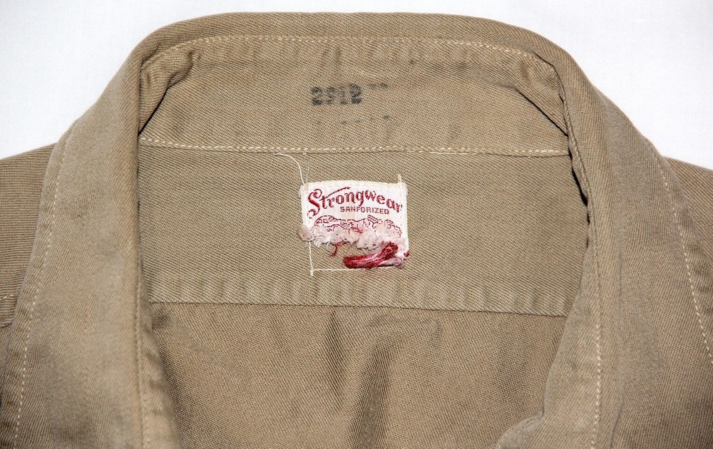 ORIGINAL WWII KHAKI SHIRT WITH FIRST SERGEANT CHEVRONS