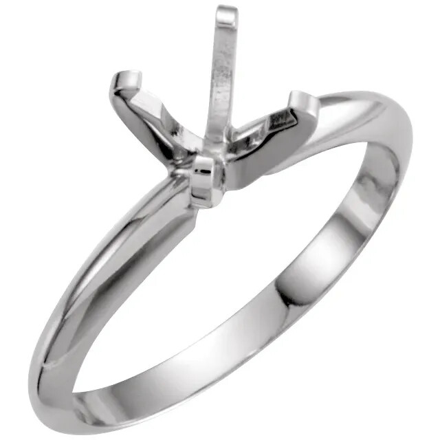Platinum Round 4 Prong Ring Head Setting Pre-Notched Solitaire Mount USA