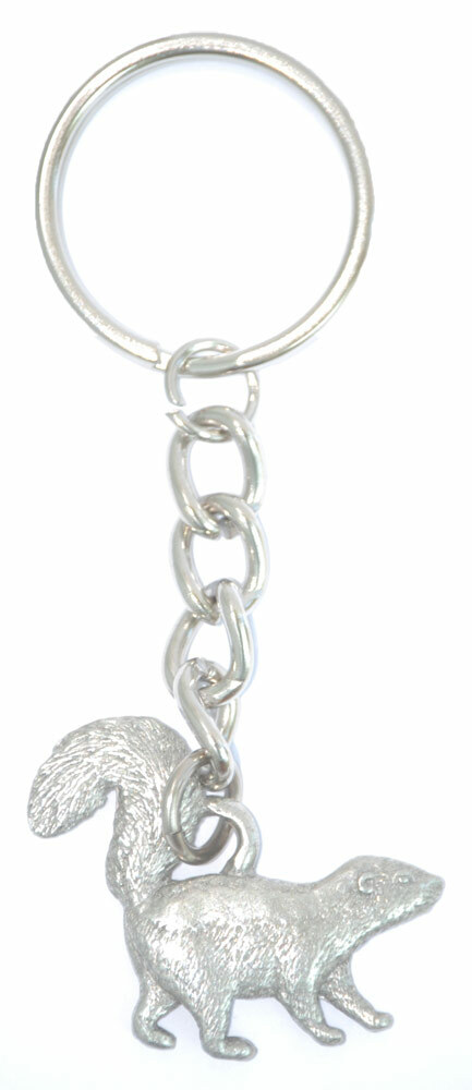 Skunk Pewter Keychain