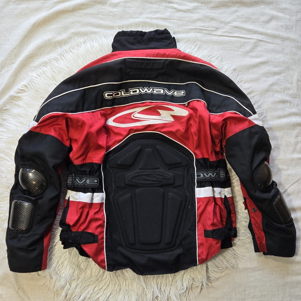 Coldwave Mens Size Large Power Skin Jacket Lined Snowmobile Red Black