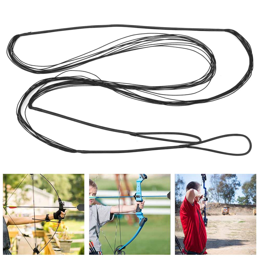 2 Pack 53" Recurve Bow String 12 Strands Archery Bowstrings Replacement Black US