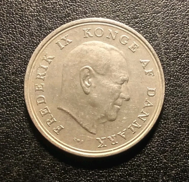 1964 Denmark One Krone Coin