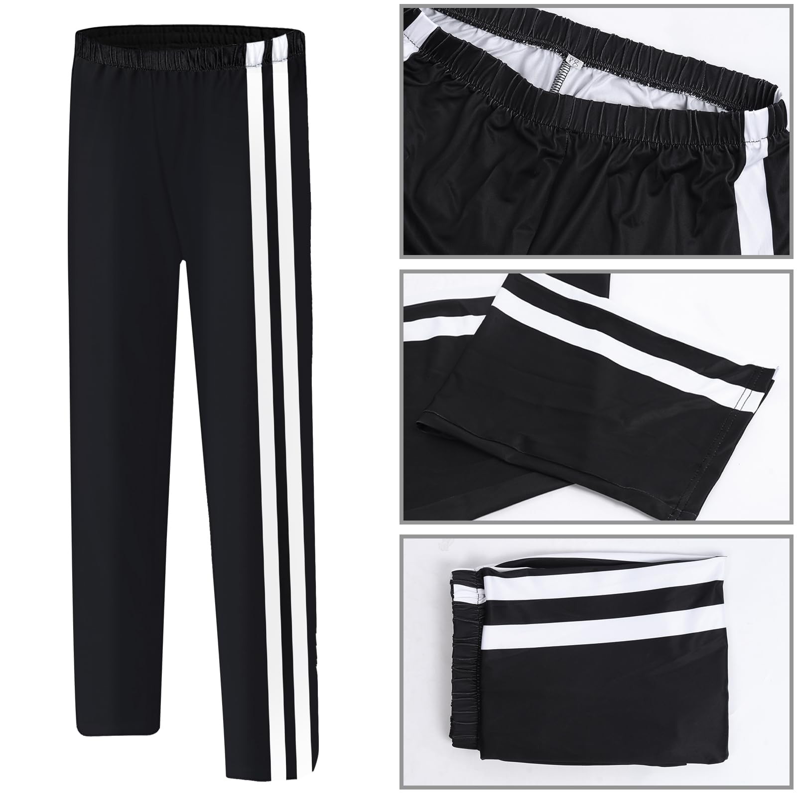 Mens Referee Shirt Black White Stripes Umpire Jersey Yellow Penalty Flag Hat