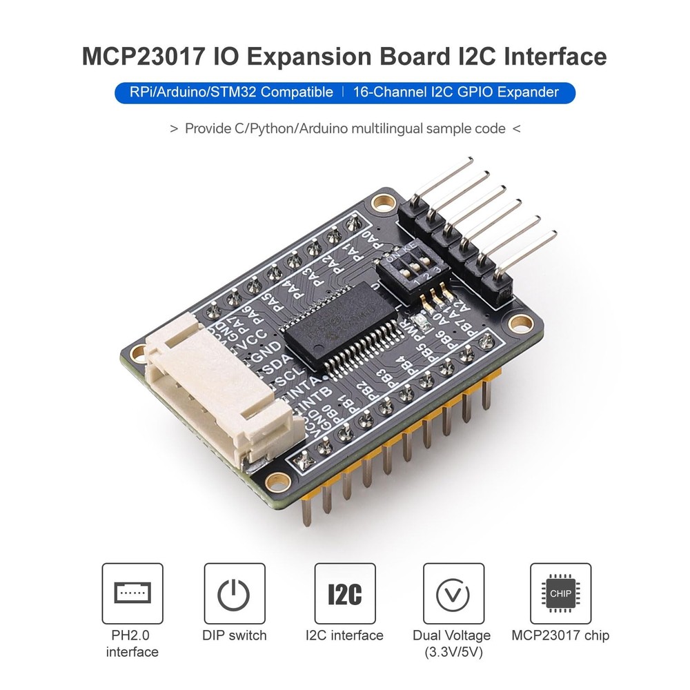 MCP23017 I/O Expander Module 16 GPIO Pins I2C Interface For Raspberry Pi STM