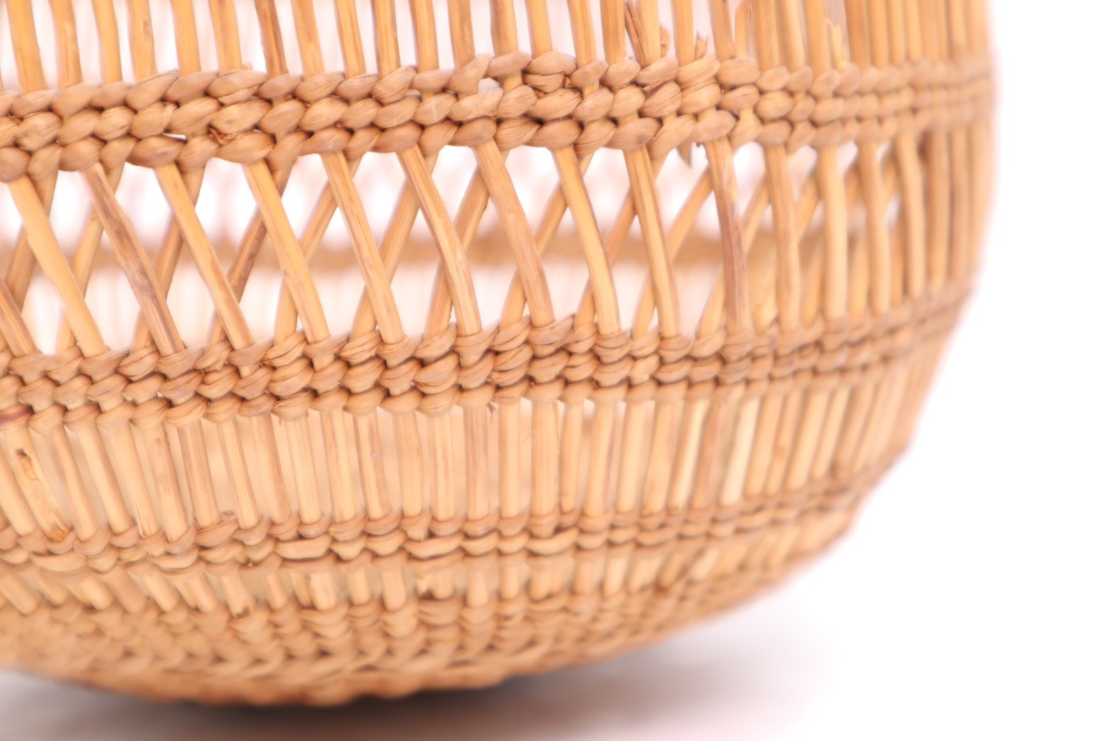 Vintage Hupa Yurok Karuk Northwest Openwork Basket Native American 8" ATQ