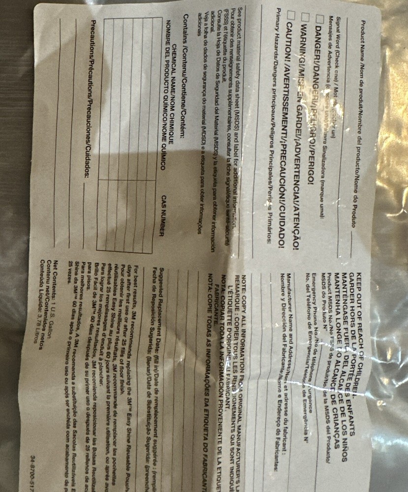 3M 55440 Reusable Pouches,1 Gal