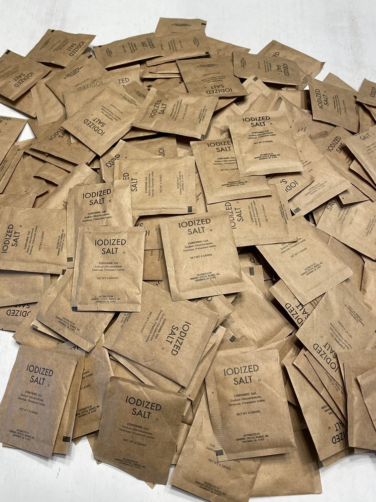 800 Pack Iodized Salt Packets 4 gram MRE camping cooking hunting survival