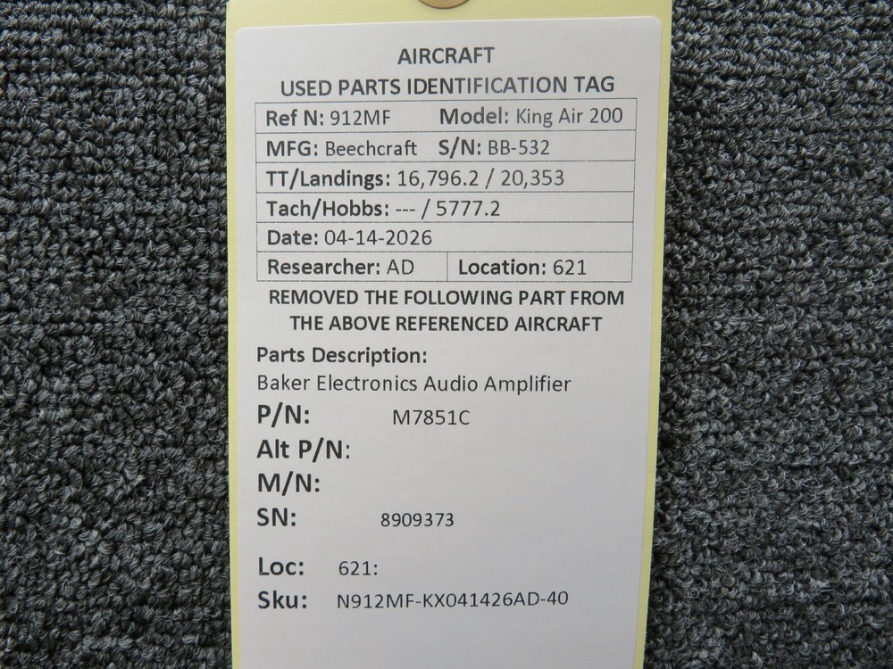 M7851C Baker Electronics Audio Amplifier