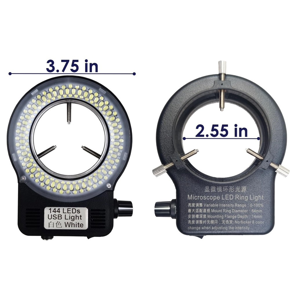 LED Ring Light Illuminator for Microscope, 144 LED Bubbles for Lab Monocular ...