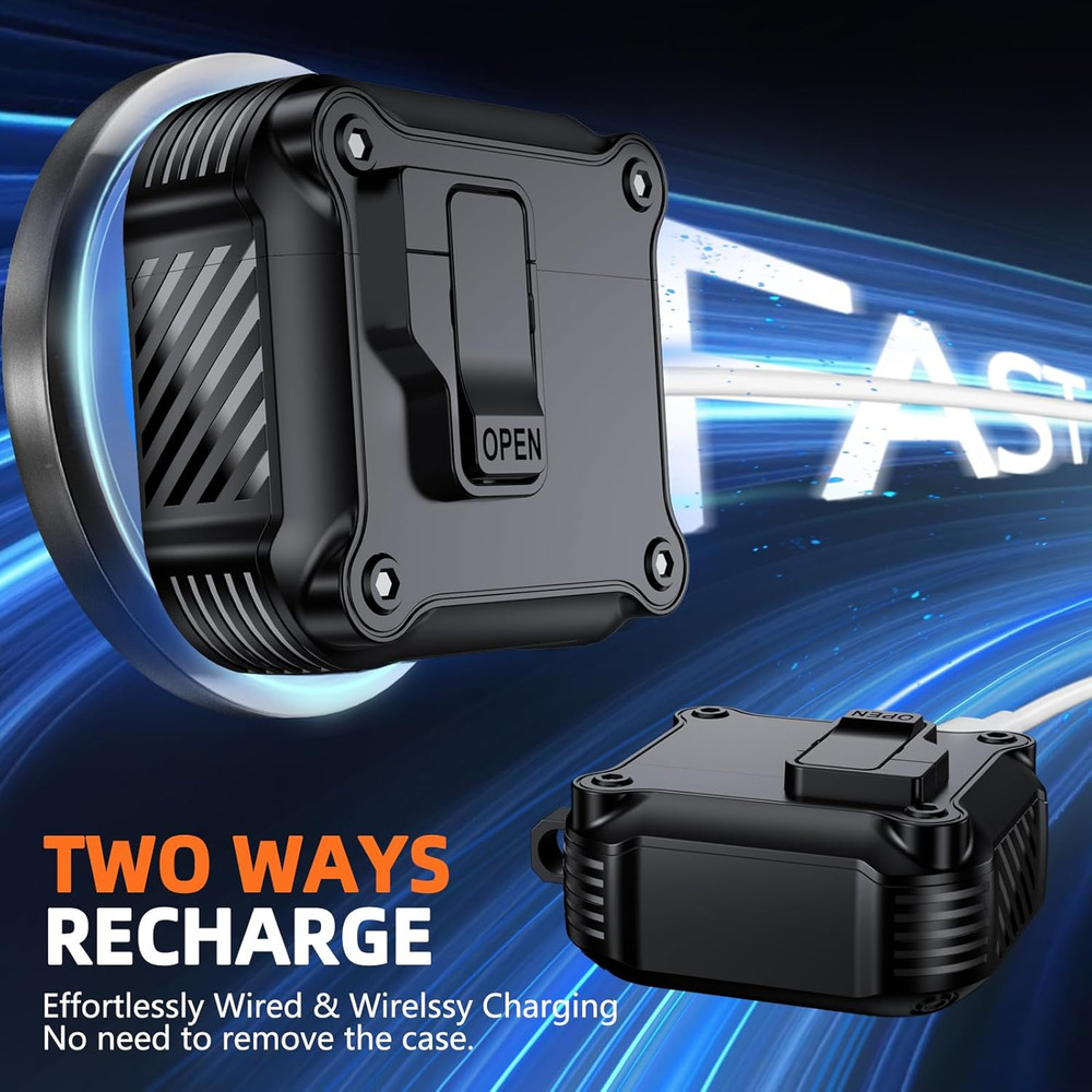 Compatible with Airpods 4Th Generation Case,With Cleaner Kit,Automatic Snap Swit