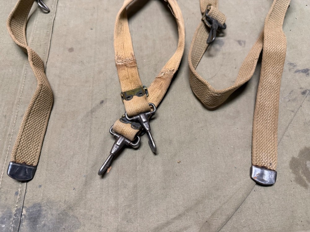 ORIGINAL WWII US ARMY M1936 COMBAT FIELD EQUIPMENT SUSPENDERS-OD#3, 1942