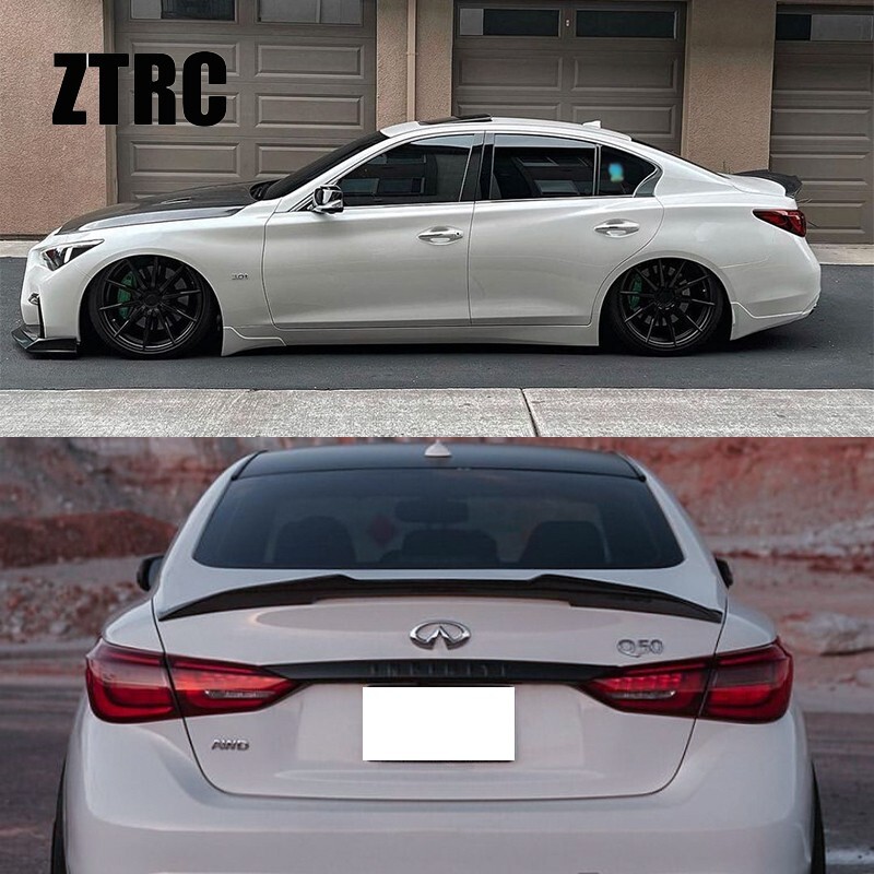 Carbon Fiber Trunk Wing Spoiler For Infiniti Q50 Q50S 2013-2024