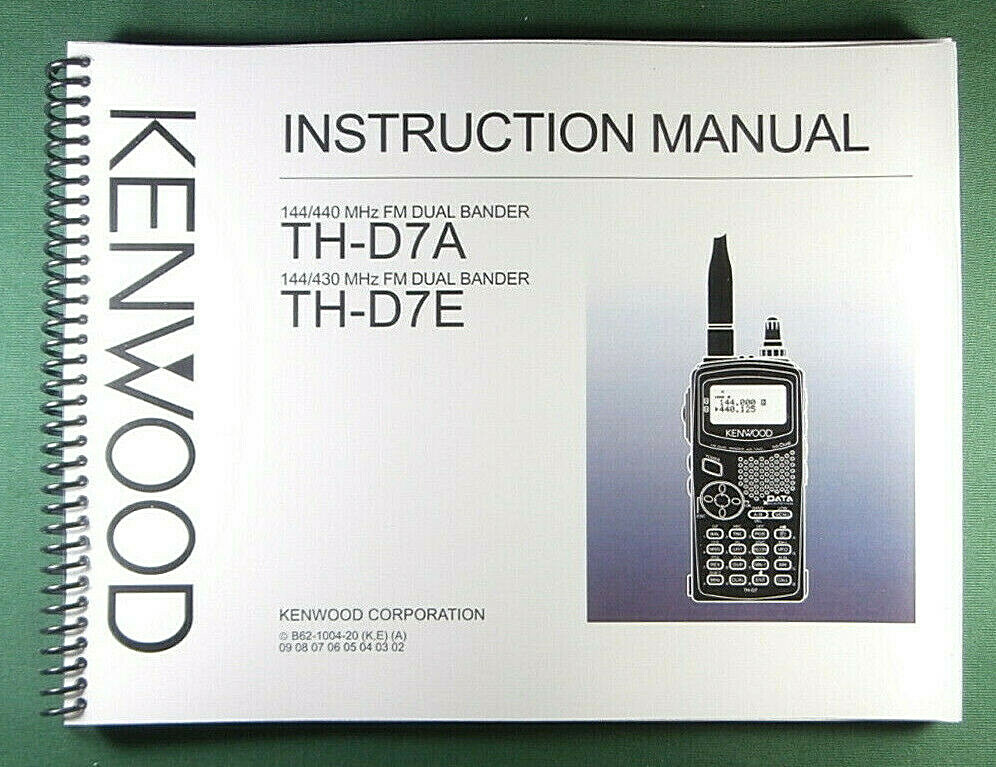 Kenwood TH-D7A Instruction Manual: 112 Pages & Protective Covers!
