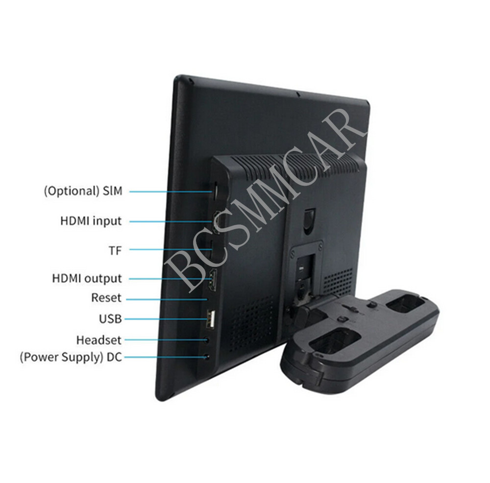 Pair Car Rear Seat TV Player 4K Video Touch Screen Music Headrest Monitor 2G+32G