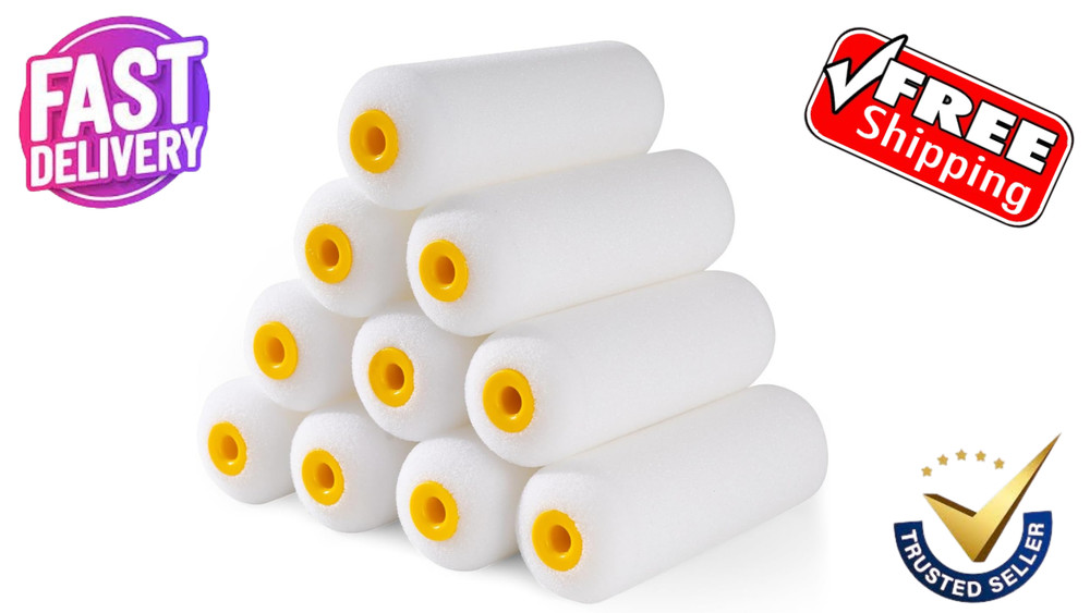 10-Pack 4 Inch Foam Paint Rollers Mini High Absorption Small Roller Refills..