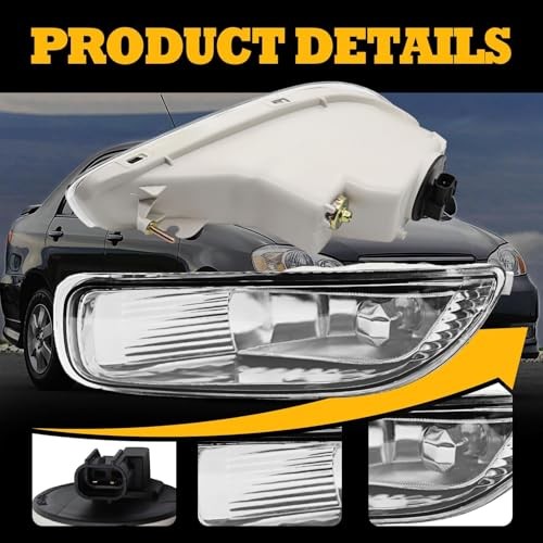 Front Bumper Fog Lights Pair Compatible with Corolla 2003 2004 Left & Right