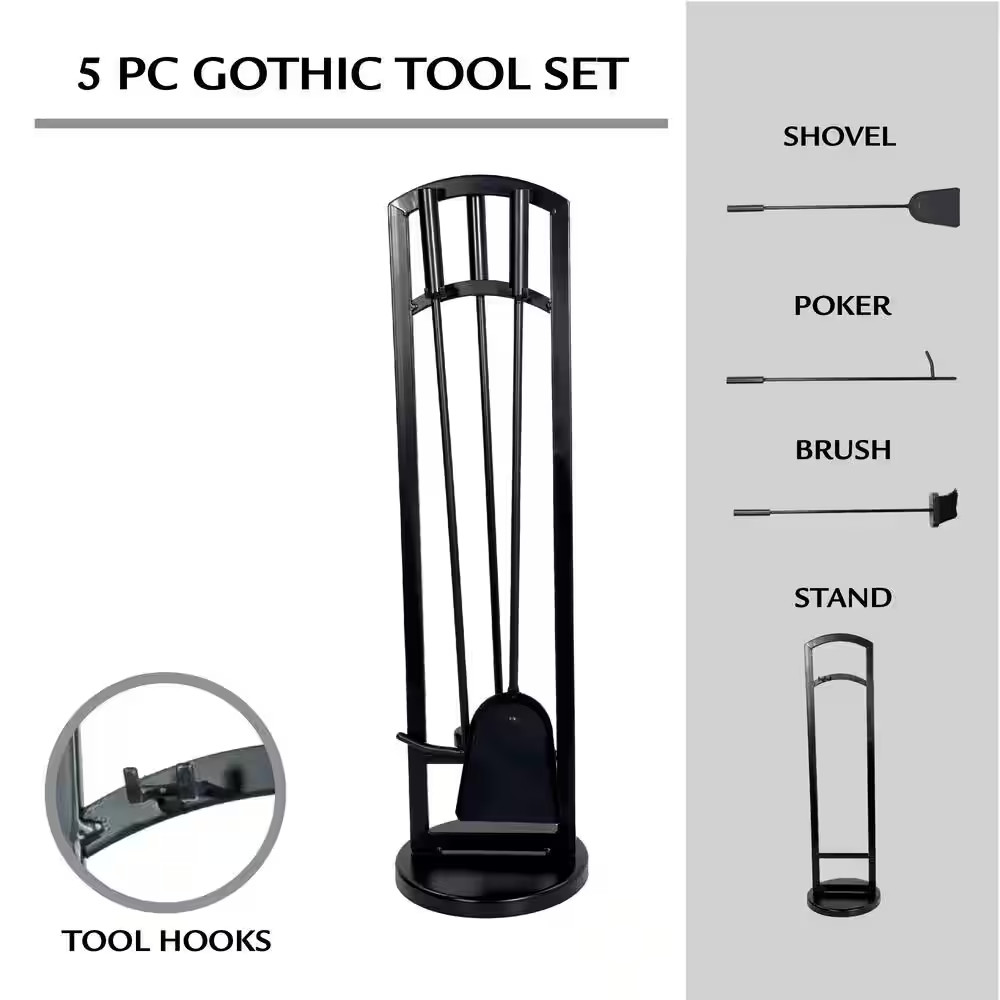 Arched 4-Piece Fireplace Tool Set