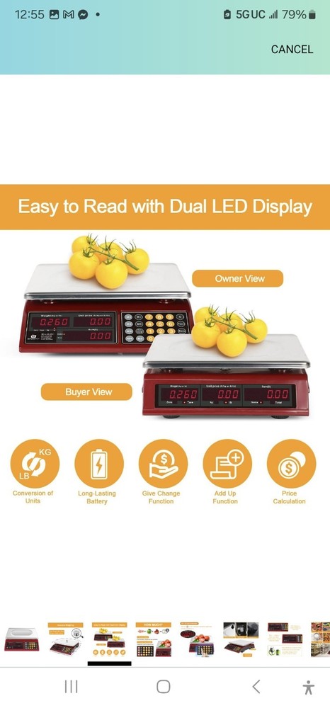 Bromech Price Computing Scale 66lb Digital Rechargeable Bcs-30-je21