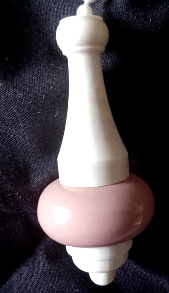 BEADED LIGHT OR FAN PULL INCLUDES BEADED EXTENSION - PINK AND WHITE