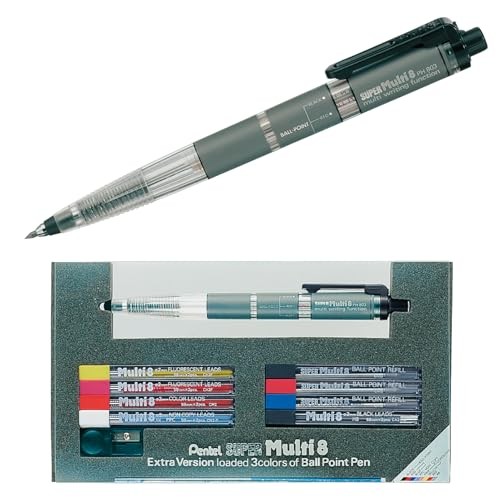 New Pentel Super Multi 8 Automatic Mechanical Pencil Set (PH803ST)