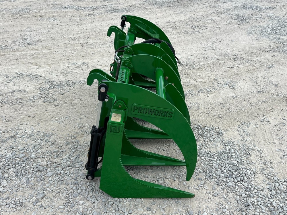 Proworks 72" Root Rake Clam Grapple Attachment John Deere Compact Tractor Loader
