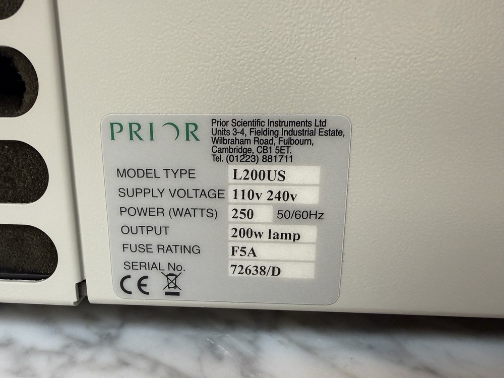 Prior L200US Lumen200 Fluorescence Microscope Light Source & Liquid Light Guide