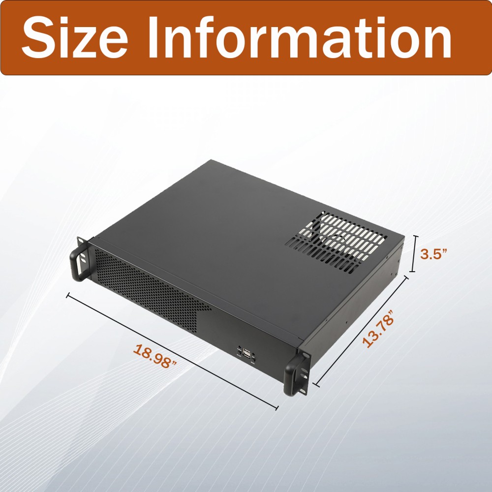 Server Case 2U Server Chassis with 3X3.5 HDDRack Mount PC Case for Network