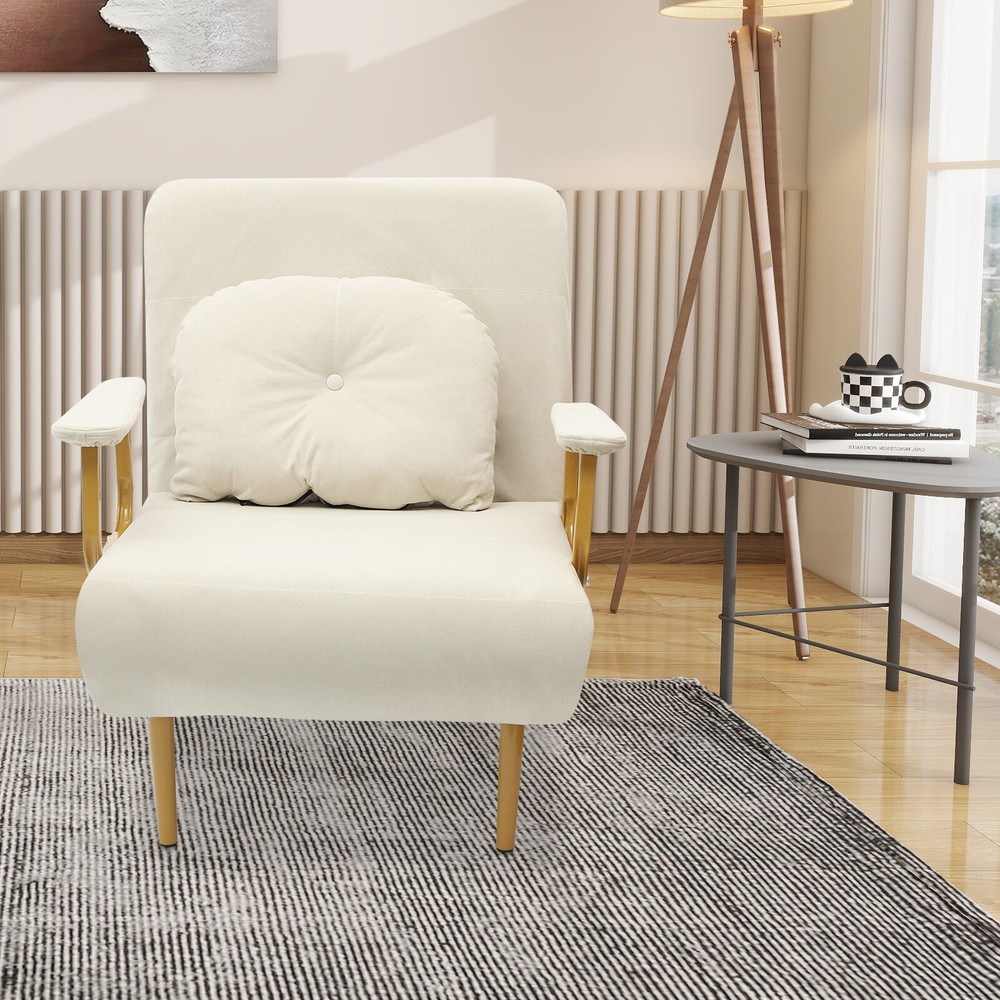 Convertible Sofa Bed Folding Sofa Bed with Pillow & 5-Gear Adjustable Backrest