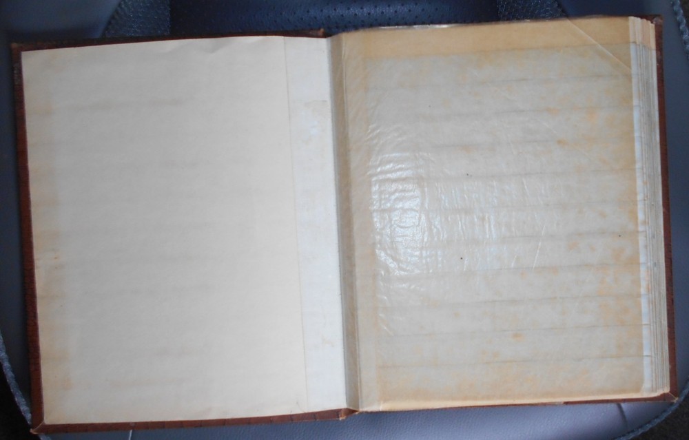 Brown stockbook; 12 /2 pages each with 11 pockets [total 264 pockets]