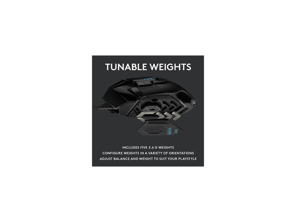 Logitech G502 HERO High Performance Wired Gaming Mouse, HERO 25K Sensor, 25,600