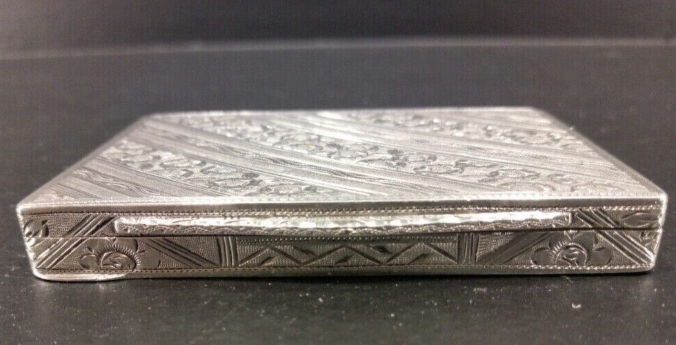 Antique " Cigarette , case Box " 19th STERLING SILVER * An exceptional case *