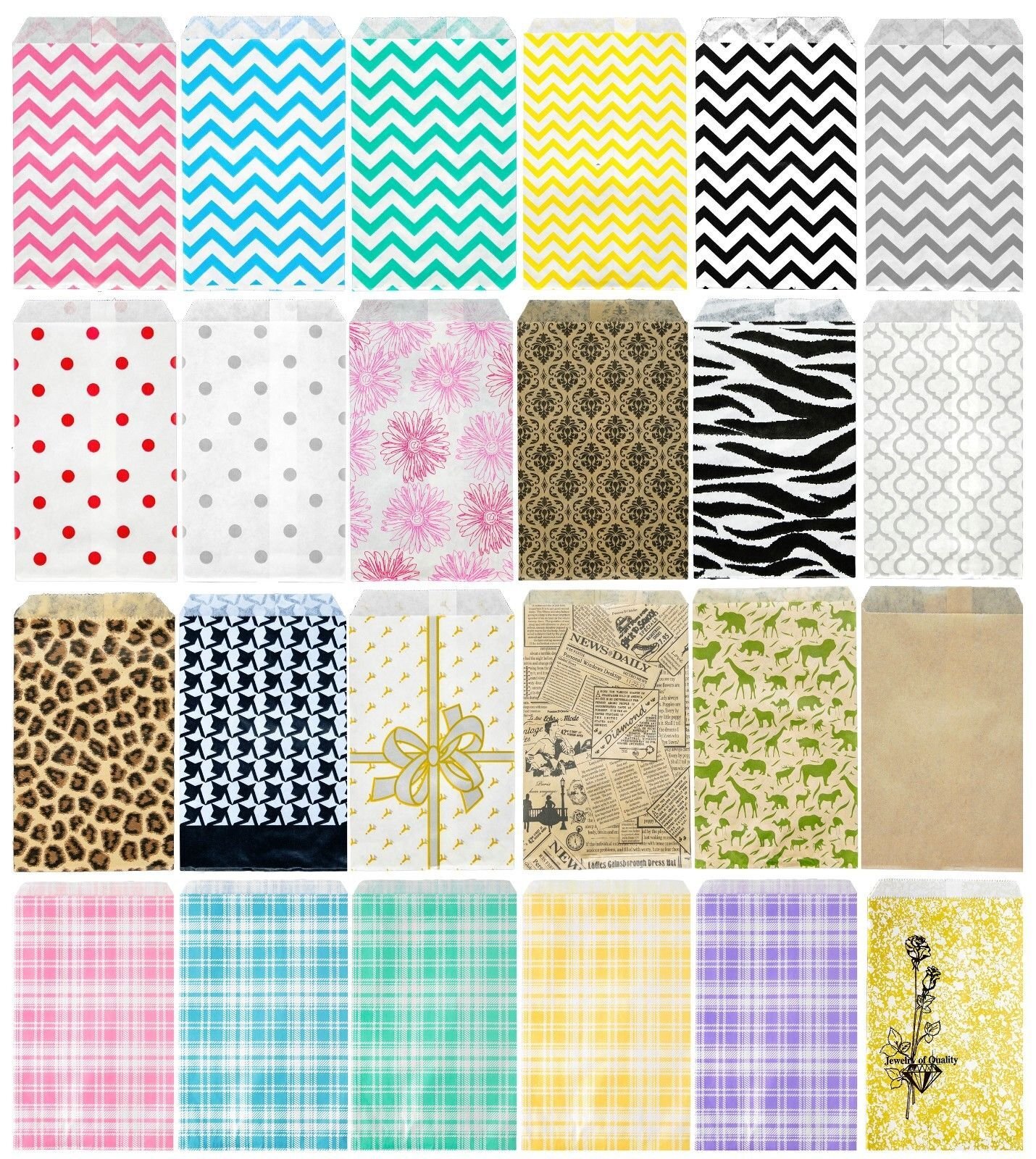 Novel Box Paper Merchandise Gift Bags Jewelry Bags in Various Colors/Size, 100pc