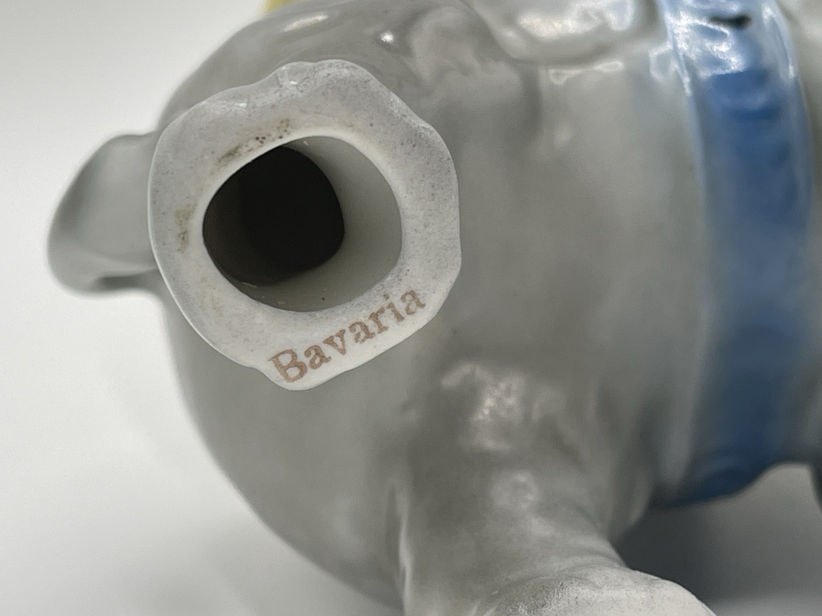 VTG MCM Elephant Handpainted Porcelain Cigarette Holder Figurine Bavaria Germany