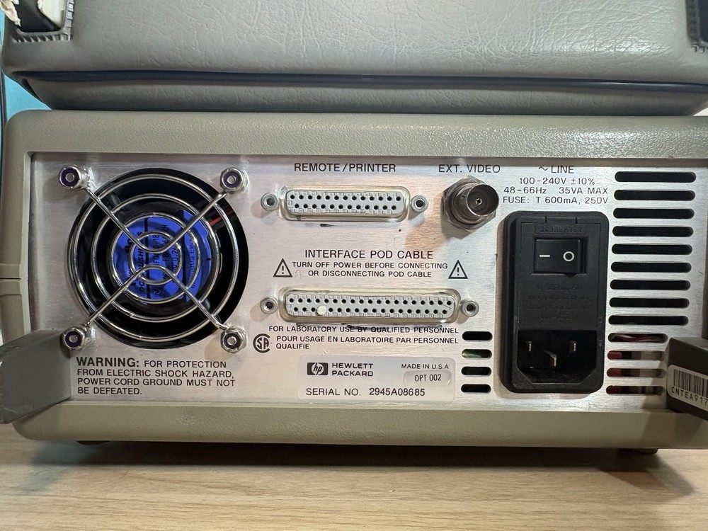 HP 4952A Protocol Analyzer – with 18180A Interface, Cables & Bag. Untested.