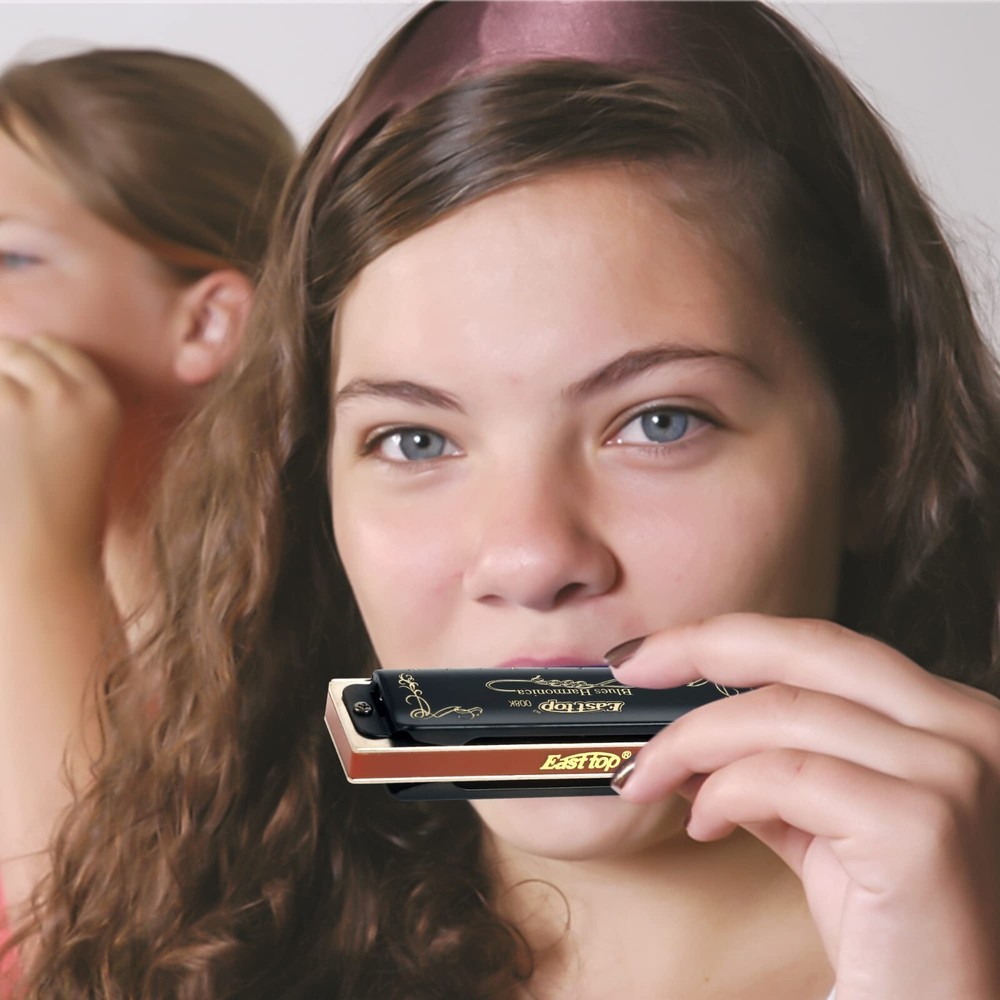 EASTTOP Harmonica Set Harmonica 7 Keys 10Hole Professional Blues Harp Harmonica