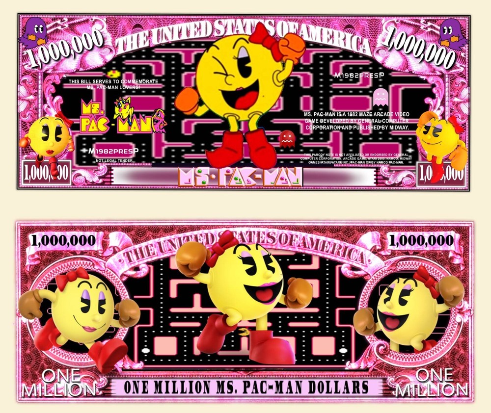 OUR MS PACMAN NOVELTY NOTE (2 Bills)