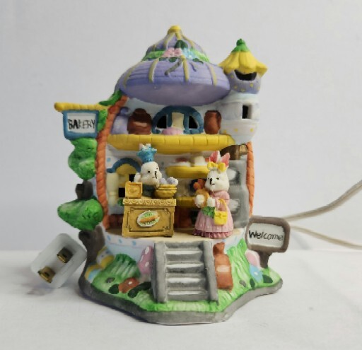 Vintage Easter Egg Porcelain Lighted Dwelling Bakery