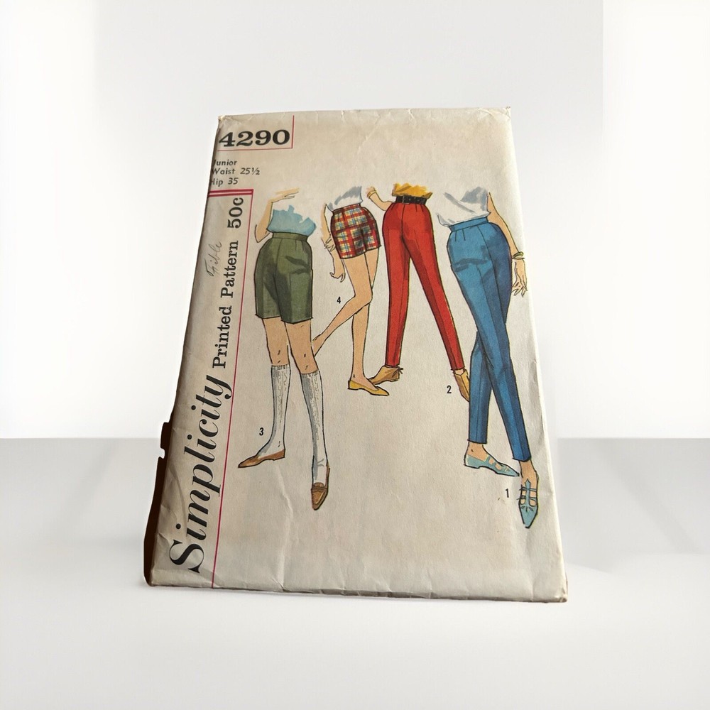 Simplicity Pattern #4290 Sewing Printed Pattern Junior waist 25 1/2, Hip 35