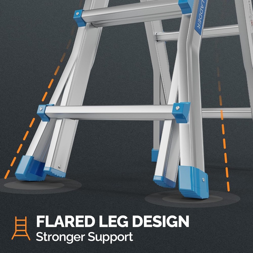 Multi-Position Ladder, Telescoping A-Frame & Extension Ladder, Compact Storage