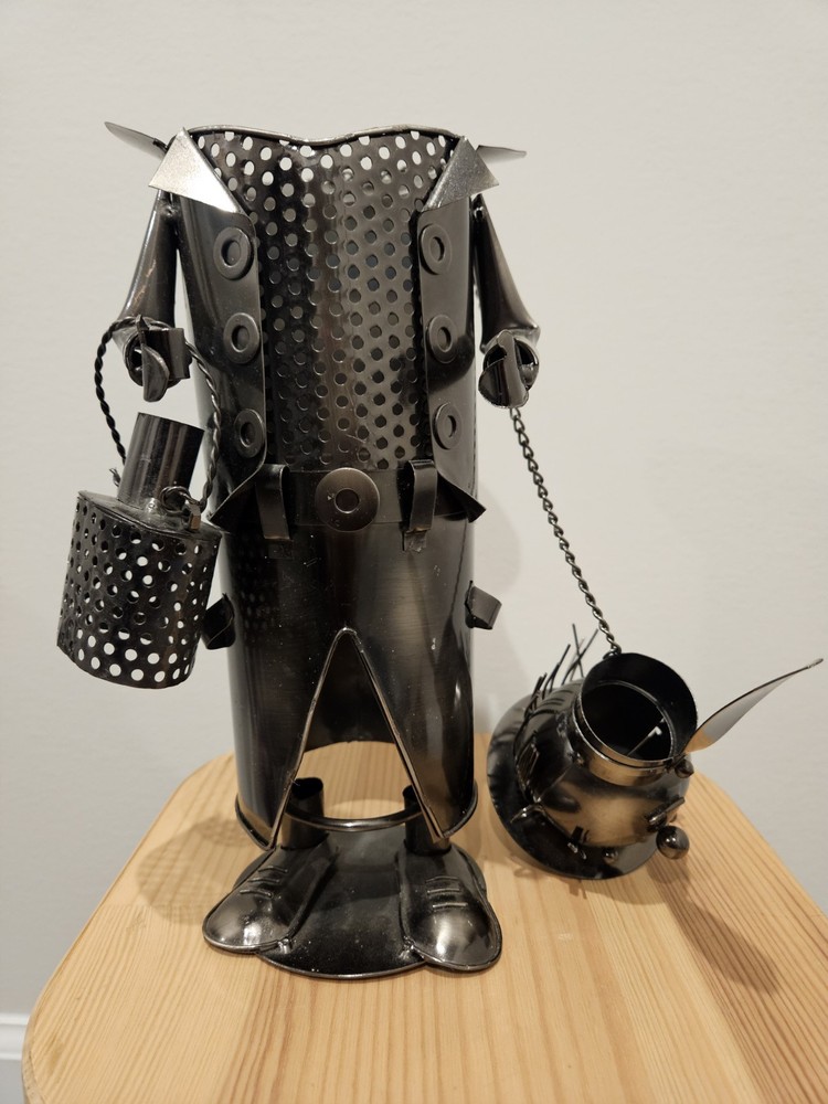 Metal Man Wine Bottle Holder